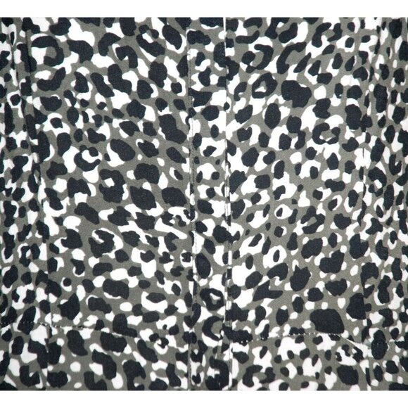 Skies Are Blue Patterned Maxi Dress Button Front Size L 3/4 Sleeve High Slit - Picture 3 of 10